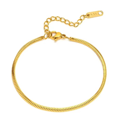 Custom Female Minimalist Jewelry PVD 18K Gold Plated Snake Chain Bracelet for Women Ladies Wrist