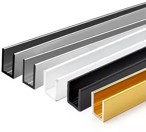 10mm Glass Railing Aluminum U Channel Industrial Aluminum Extrusions Aluminum C Profiles champagne Color
