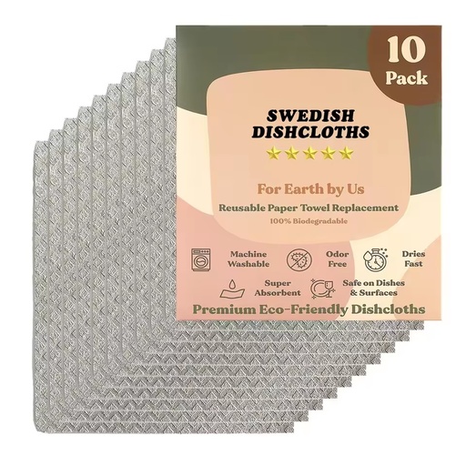 Custom Popular Biodegradable Swedish Dish Cloths Reusable Compostable Kitchen Cellulose Sponge Cloths for Washing Dishes