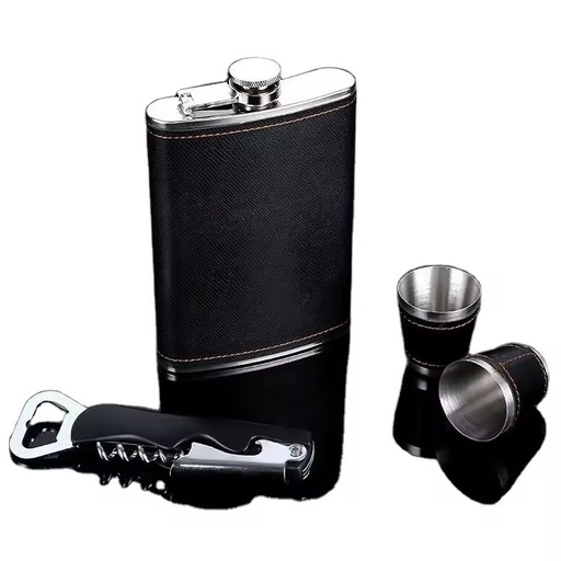 8oz Portable Custom logo Stainless Steel Gift Hip Flask Set Wholesale BPA Free