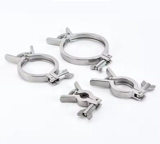 Sanitary Quick Release Polished Stainless Steel Tri Clamp Adjustable Low Pressure Chemical Resistant Pipe Clamp for Water Gas