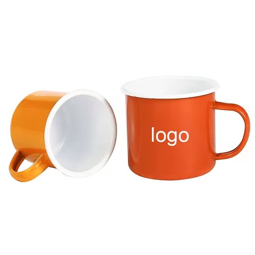 Vintage Tin Cup Enamel Mug with Measurement Noted Sublimation Blank Mugs Custom logo 1000ml 500ml 360ml 16oz 7cm