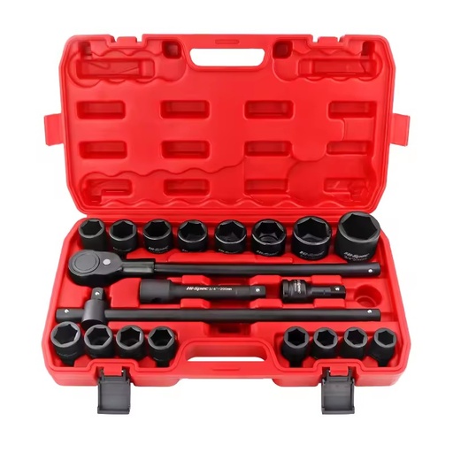 Hi-Spec 21/26pcs Large Auto Repair Tool Box Set Impact 3/4" Drive Heavy Duty Wrench Socket Set OEM ODM Supported