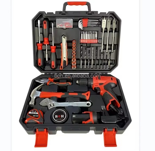 86pcs Rechargeable 10.8v Cordless Impact Drill Tool Set Multifunction Power Tool Set
