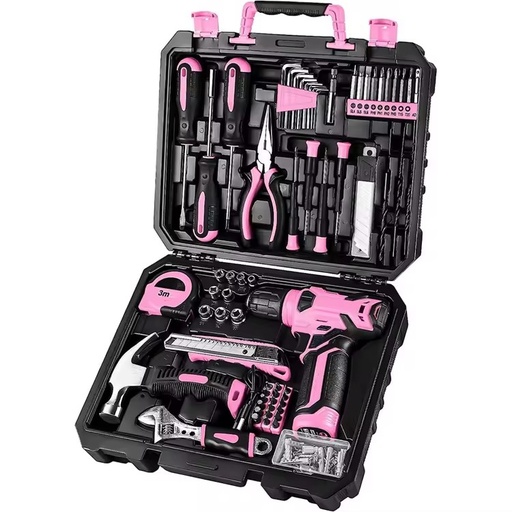 OEM Custom Logo High Carbon Steel 126 Pcs Cordless Power Tool Set for Home Repair and DIY Woodworking Projects