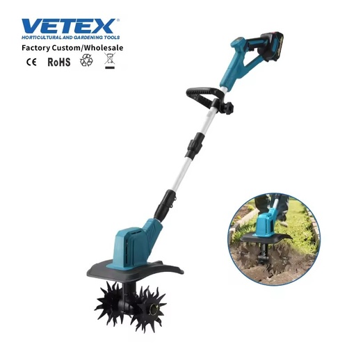 Rechargeable Electric Soil Cultivator Machine, Lightweight Garden Tiller for Home and Outdoor Gardening