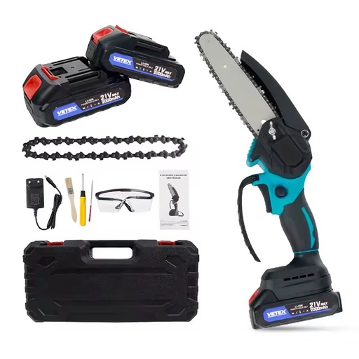 Industrial Grade 21V 2000mAh Li-ion Battery Powered 600W 150mm Cutting Capacity OEM Portable Handheld Electric Cordless Chainsaw
