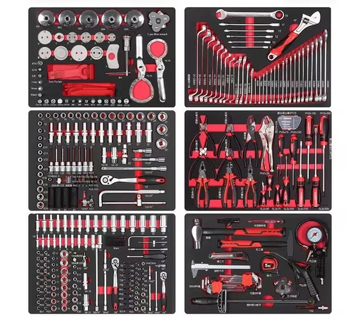 Customizable Cr-V Steel Hand Tool Kit Including Manual Drills Wrenches for Repair Work Workshop OEM Packaging Included