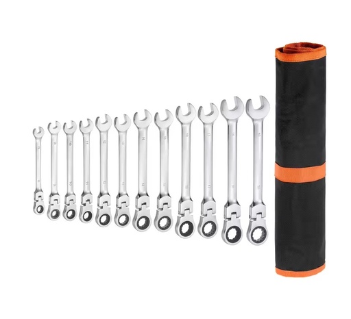 Customized OEM Industrial DIY Carbon Steel Double Head CR-V Combination Wrench Set 250lb-ft Max Torque Ratchet Wrench Repairing