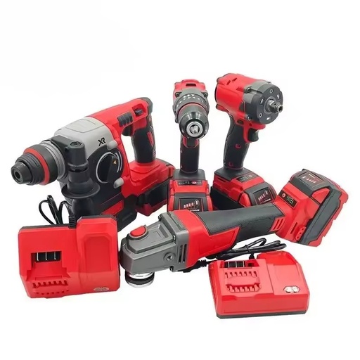 21V Lithium Battery Cordless Electric Drill Power Drilling Machines Brushless Drill Tools Combo Power Tool Set