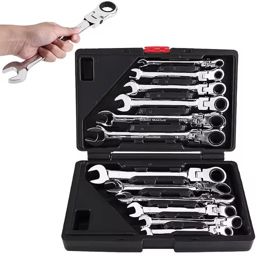 Meixiu 12pcs OEM Metric Adjustable 8 19mm Socket Wrench Set with Hard Case Durable Cr-V Steel Car Repair Hand Tool Kit