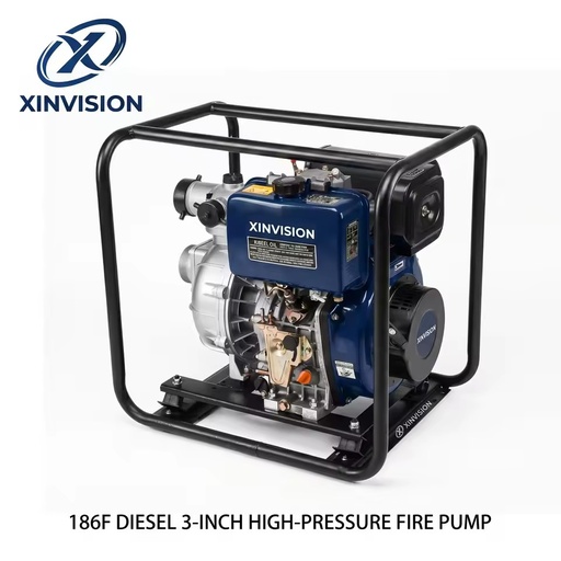 9HP High Head 150m Diesel Water Pump for Mountain Agriculture Irrigation System 3 Inch 186F High Pressure Farm Irrigation Unit