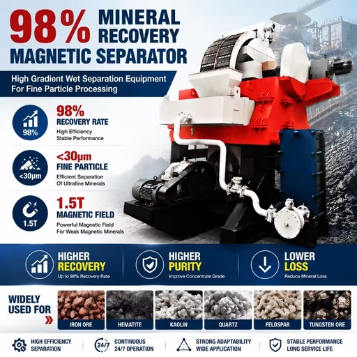 Wet High Gradient Magnetic Separator Electromagnetic Separator Mineral Separator for Iron Ore and Mining Mineral Processing