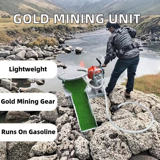 1-6 Inches Portable Highbanker Gold Sluice Box Alluvial Gold Mining Equipment for River Gold Prospecting