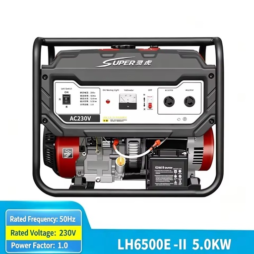 LH6500E 5KW 230V Portable Gasoline Generator Electric Start Compact Power Equipment for Outdoor Camping Emergency Power Demands