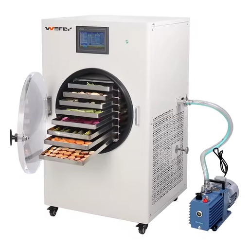 WEFLY Mini Lyophilizer Machine 6kg Capacity Energy Saving Vacuum Drying Equipment for Food Processing 220V/110V Compatible