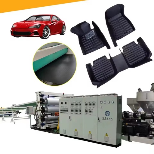 Full Automatic Single-screw PP/PE PLC Controlled High Speed Motor Pump Bearing Car Floor Mat Sheet Production Line Energy Saving