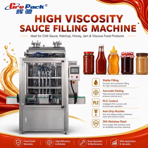 Automatic Chili Oil Filling Machine Servo Piston Bottle Filler for Seasoning Oil Chili Sauce Glass Jars and Bottles