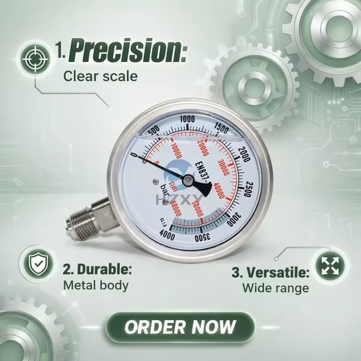 High Quality XZT XZA100 Series Ultra-High Pressure Seismic Pressure Gauge G1/2 (BSP1/2) Thread for Crawler Excavator Parts