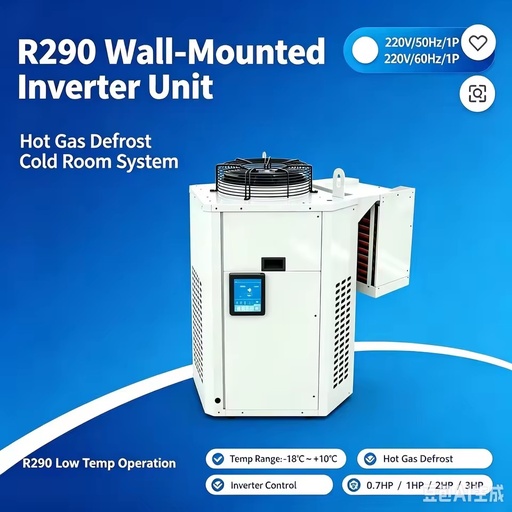BYTCR07EL 0.7HP Energy Saving Wall-Mounted Inverter Condensing Unit with Pump & Gear R290 Hot Gas Defrost -18~+10 220V
