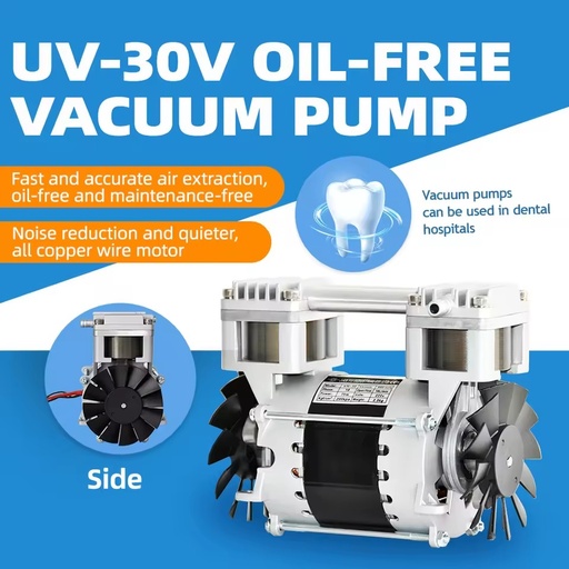 UV-30V Oilless Vacuum Pump 220V with Clean Exhaust No Oil Mist for Semiconductor and Electronics Packaging Applications