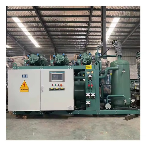 Energy Saving Semi-Hermetic Parallel Screw Compressor Rack Unit 75HP Screw Refrigeration System Condensing Unit