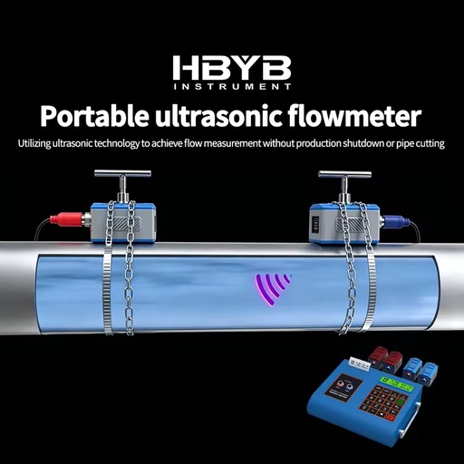 Industrial Bidirectional Digital Water Oil Gas Liquid Velocity RS485 4-20mA Portable Ultrasonic Flow Meter