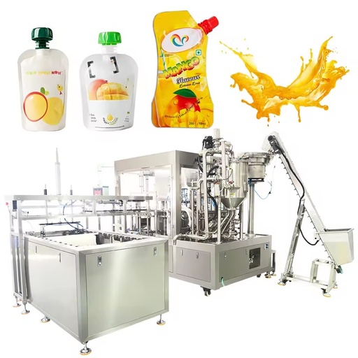 High Speed 8-Nozzle Liquid & Paste Spout Pouch Rotary Automatic Filling Machine for Juice Beverage Tomato Sauce Detergent