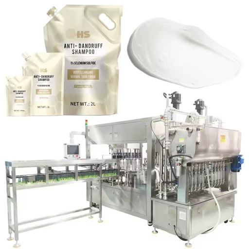 CE 10-head Automatic 50-2000ml Spout Pouch Rotary Liquid Filling and Capping Machine for Shampoo,Juice,Milk,BBQ&Tomato Sauce