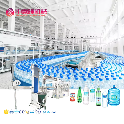 Complete Bottled Water Production Line with Automatic Rinsing Filling Capping Machine for Drinking Water Factory