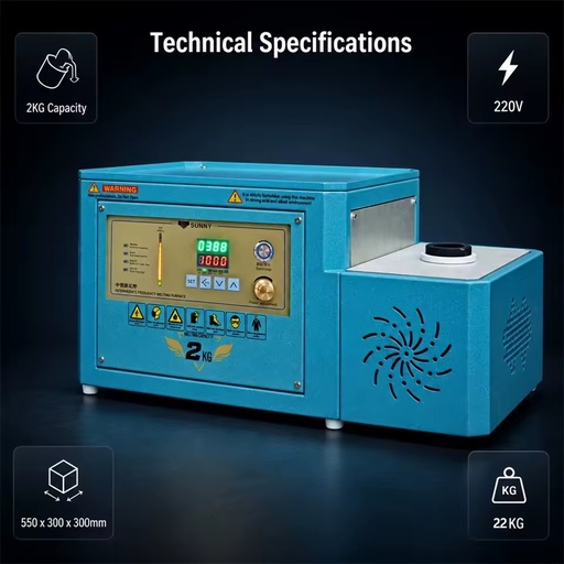 Melting Machine 2kg Gold Silver Portable Electric Induction Water Pump Digital Control 220V Jewelry Workshop Equipment