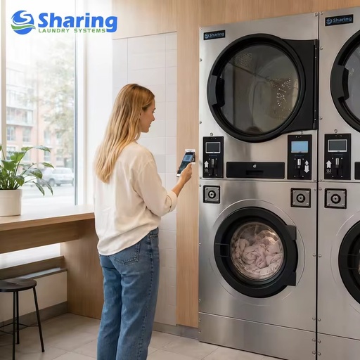 Commercial Laundry Equipment Stacked Washer and Dryer Combo Machine for Laundry Business and Professional Use