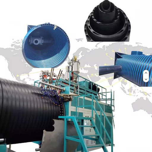 Single Screw HDPE Hollow-Wall Sewer Drainage Winding Pipe Extrusion Production Line 33:1 L/D Ratio 120mm Diameter Energy Saving