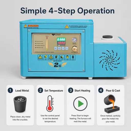 Lightweight Melting Furnace 1kg Mini Gold Smelter Portable Induction Electric Digital Temperature Control Jewelry Workshop