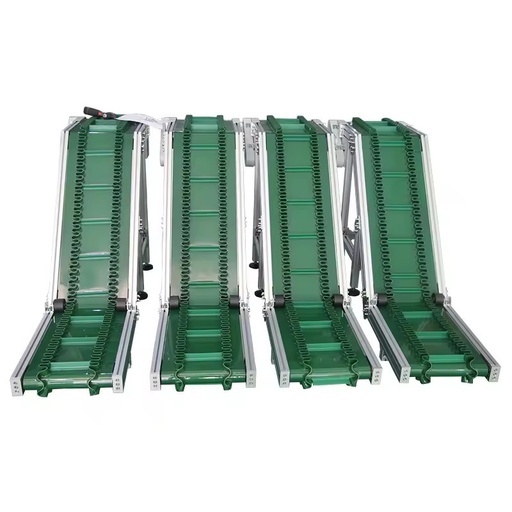 New Electric Adjustable Bearing Aluminum Profile Conveyor System Rubber Belt Cleated Belt Conveyor
