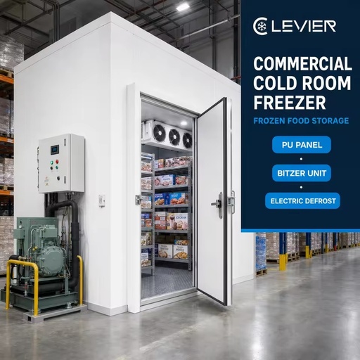 Commercial Cold Room Freezer with Bitzer Refrigeration Unit and Electric Defrost for Food Cold Chain