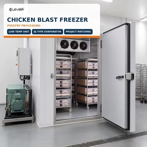 Chicken Blast Freezer Cold Room for Poultry Processing Plant with Low Temperature Freezing System