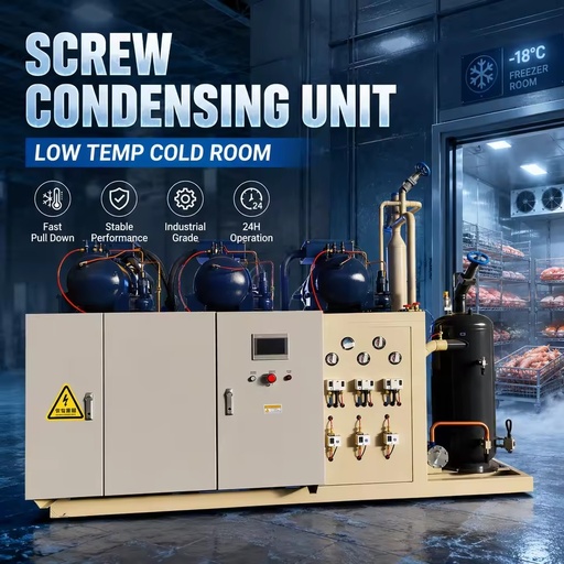 Industrial Screw Cooling Unit with Premium Compressor for Meat Processing Seafood Plant and Cold Chain Applications