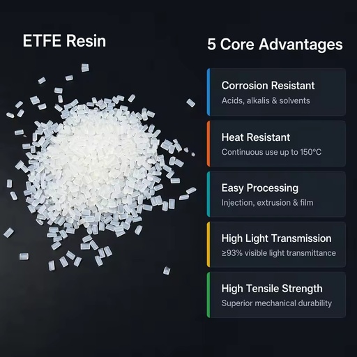 High Purity Virgin ETFE Resin Pellets for Wire & Cable and Chemical Industry Applications