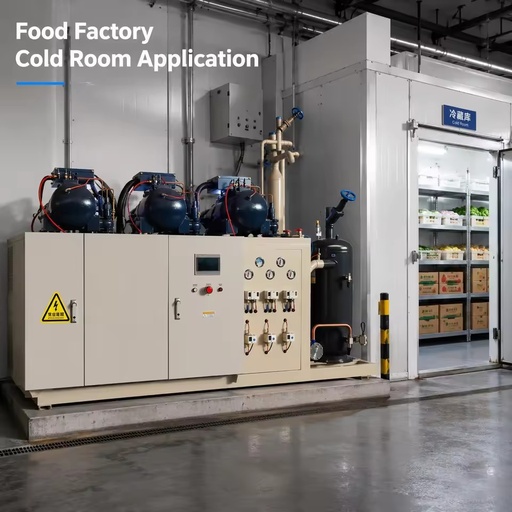Screw Condensing System with High Reliability Compressor for Industrial Cooling Plant and Food Processing