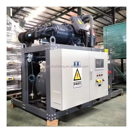 Industrial Refrigeration Equipment Fusheng Energy Saving Single/Dual Stage Screw Unit Evaporative Cooled for Cold Storage Rooms