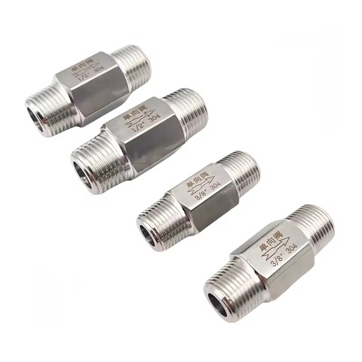 304 Stainless Steel Pneumatic Non-Return Check Valve with ZG NPT Thread 1/8\" 1/4\" 3/8\" 1/2\" 3/4\" 1\" One Way Check Valve