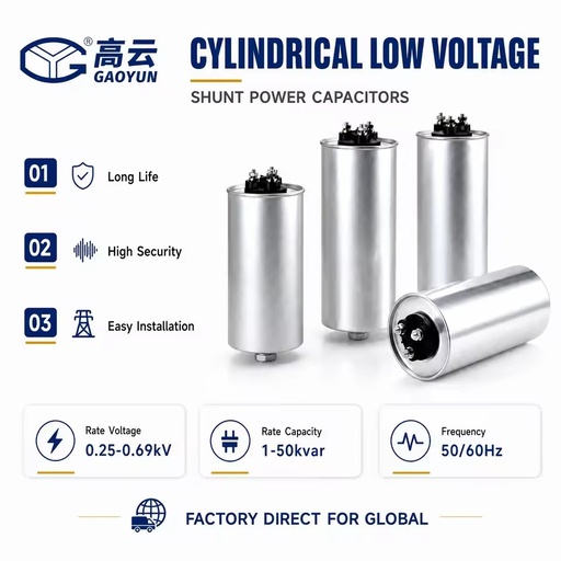 BKMJ 0.25-15-3YN Three Phase Four Wire 250V 15kvar Power Factor Correction Super Capacitors Distribution Equipment Insulation