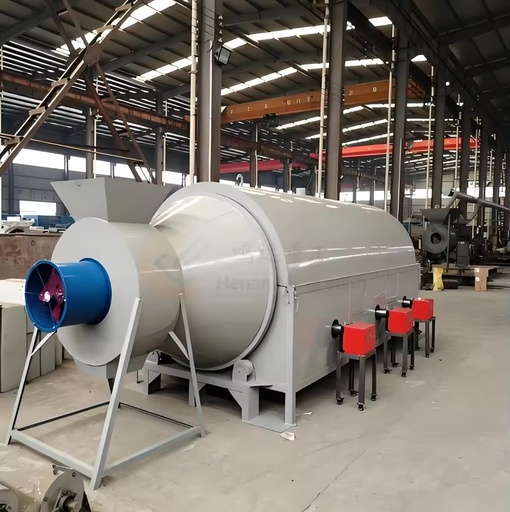 Continuous Rotary Grain Dryer Machine Large Capacity Rotary Drum Dryer for Farm Grain Processing