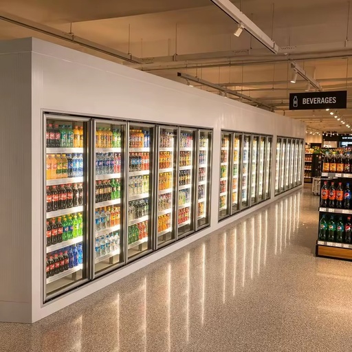 Factory Direct Display Walk in Cooler Freezer Glass Door Cold Storage Room System for Gas Station Convenience Store