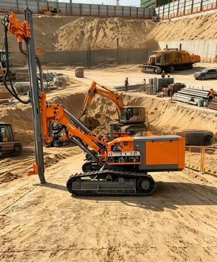 Diesel Rotary Crawler Drilling Rig Motor Gearbox Portable Blast Hole Drill for Quarry Mine Bauxite Ore Mining Max.25m Drilling