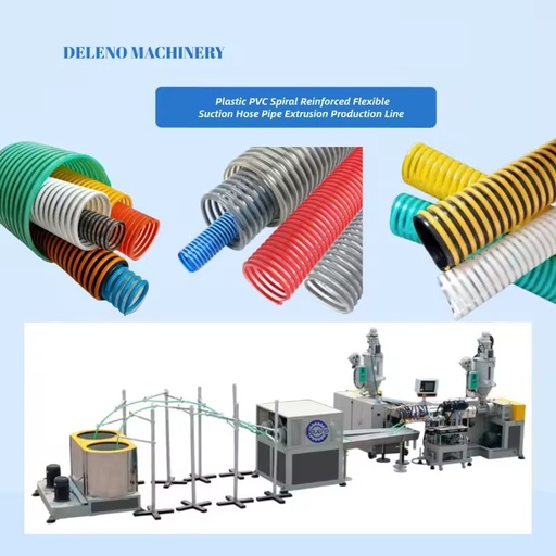 Energy Saving Single Screw Extruder PP/PE/PVC PLC Controlled Spiral Reinforced Flexible Suction Hose Drainage Pipe Extrusion
