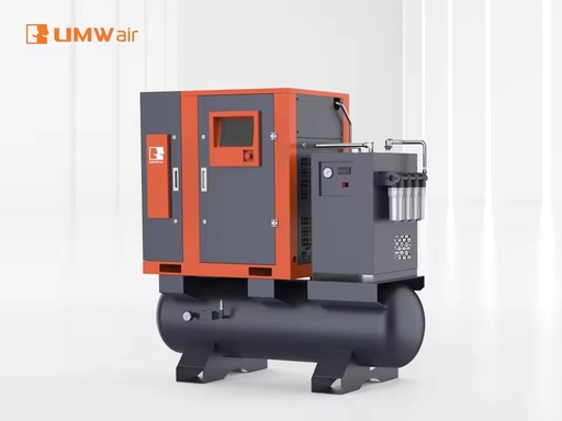 Industrial 15kw Screw Air Compressor 16bar 380V With 340L Twin Tanks for CNC Laser Cutting Workshop Use
