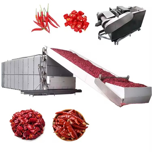 Washing Drying Production Line for Whole Chili Chopped Chili Dehydration Food Grade Industrial Pepper Processing Machinery