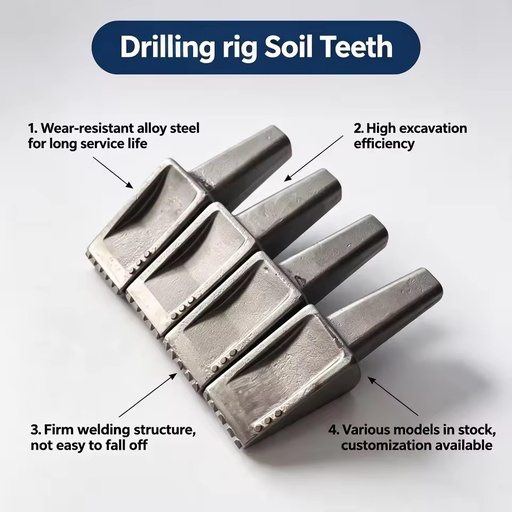 Rotary Drilling Rig Construction Machinery Parts Pile Driver Machinery Parts Drill Bit Soil Teeth
